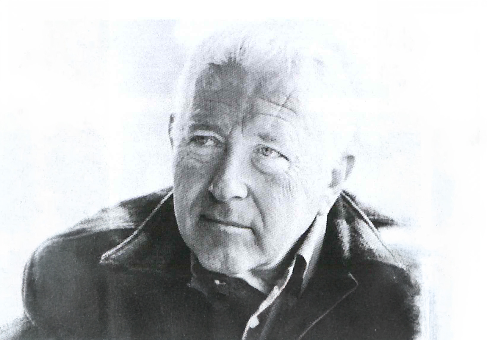 Black and white portrait of Marcel Breuer, architect of the Flaine ski resort in Haute-Savoie.